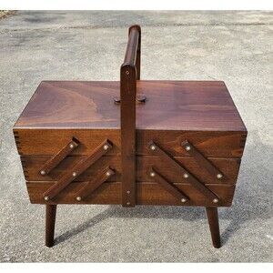 Vintage Wooden Sewing Box Romania